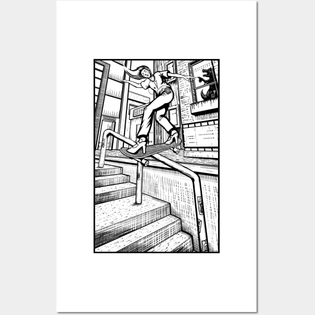 Backside Lipslide in High Heels Wall Art by Octomanart